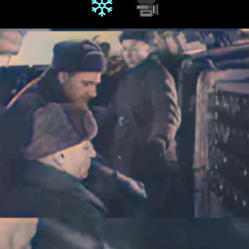 Soviet Armored Train in Action During Winter - 1942 COLOURIZED Footage 🚂❄️🇷🇺🎥