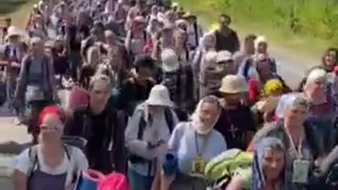 Ukrianian Orthodox Christains on procession to the Kyiv Lavra Caves (Aug 21 2023)