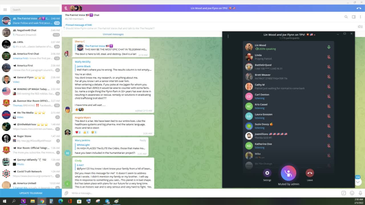 TPV 2/5/2022 Joseph Flynn Lin Wood Telegram Live Chat