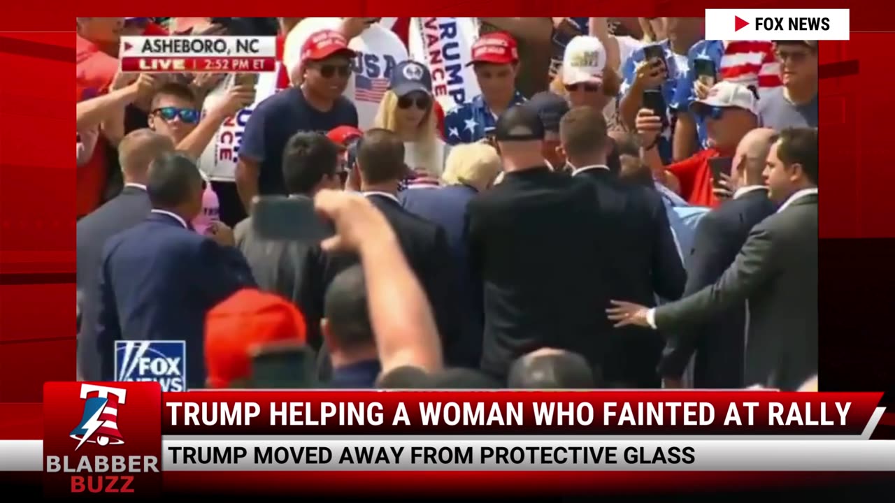 Trump Helping A Woman Who Fainted At Rally