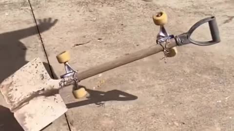 Skating on a shovel