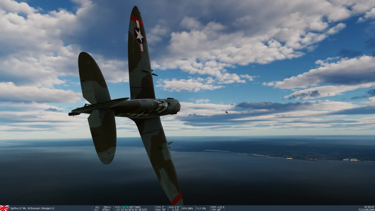 Spitfire MKIX over the channel , DCS 2.8