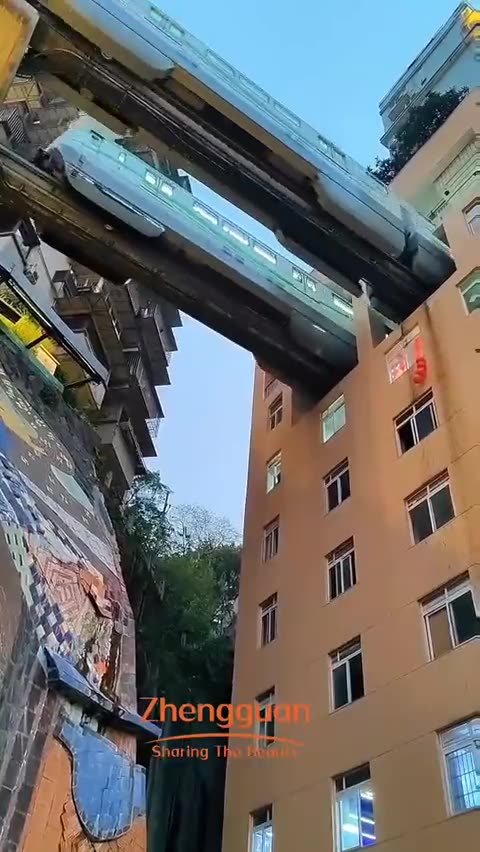 Chongqing, a subway passing through a residential building is no surprising...