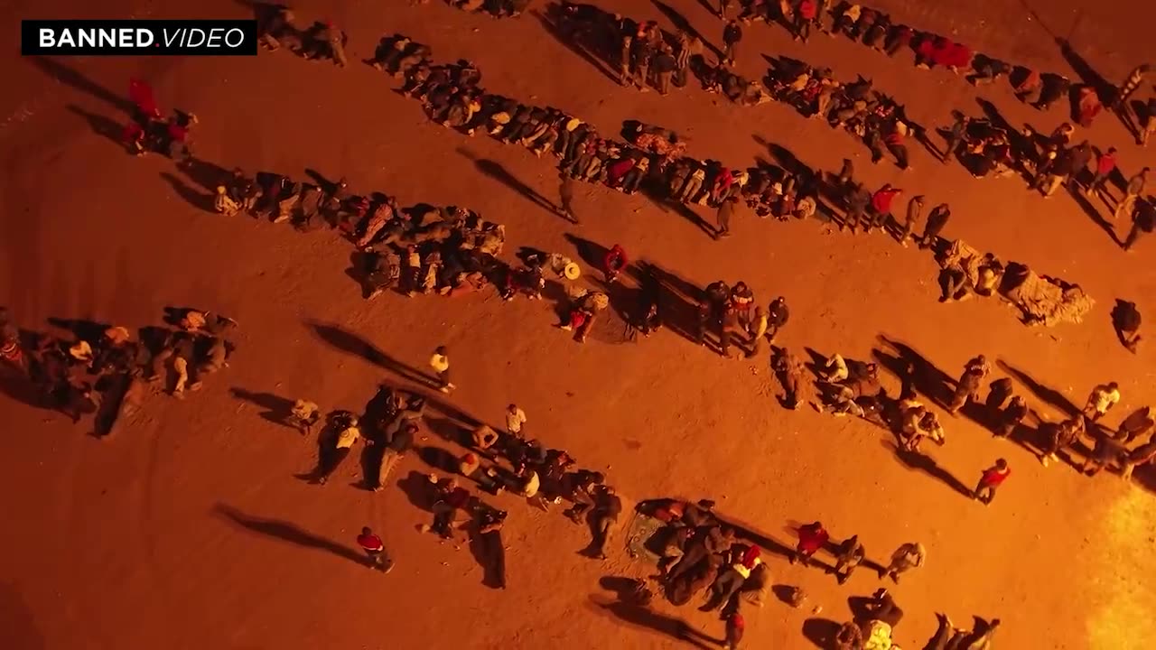 Drone Footage Of Migrants Being Processed & Brought Into Texas