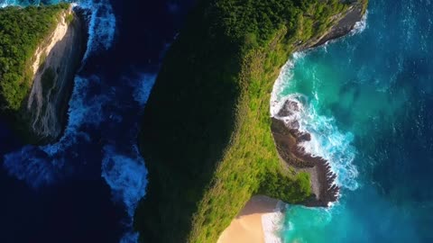 Mountain and sea from sky