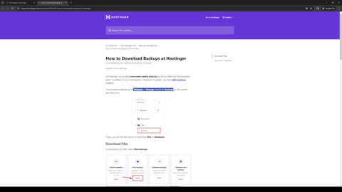 How To Download Backup From Hostinger