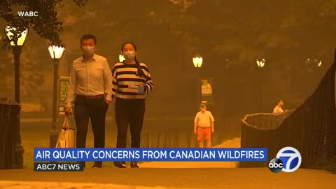 New York City skyline turns orange due to Canada wildfires