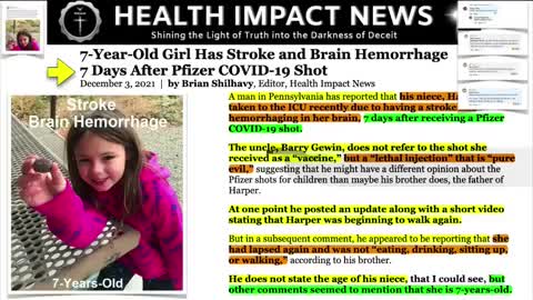 7 yr. old has stroke 1 wk. after shot.