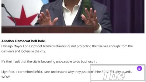 Lori Lightfoot Blames The Retailers For Crime