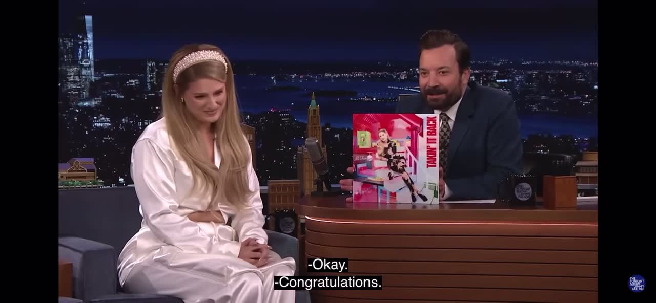 Meghan Trainor on the tonight show hosted by Jimmy Fallon