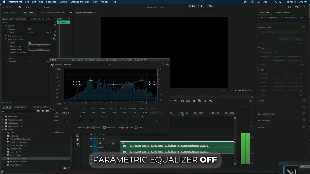 Applying audio effects