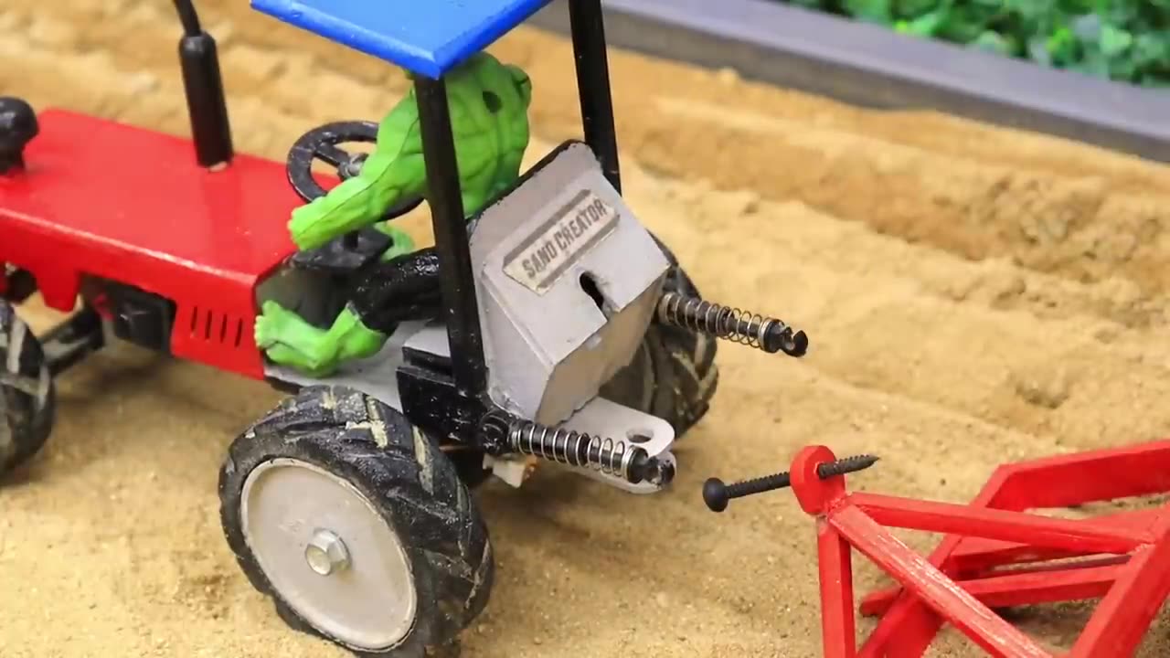 Diy mini tractor making modern ploughing machine for agriculture - diy science project