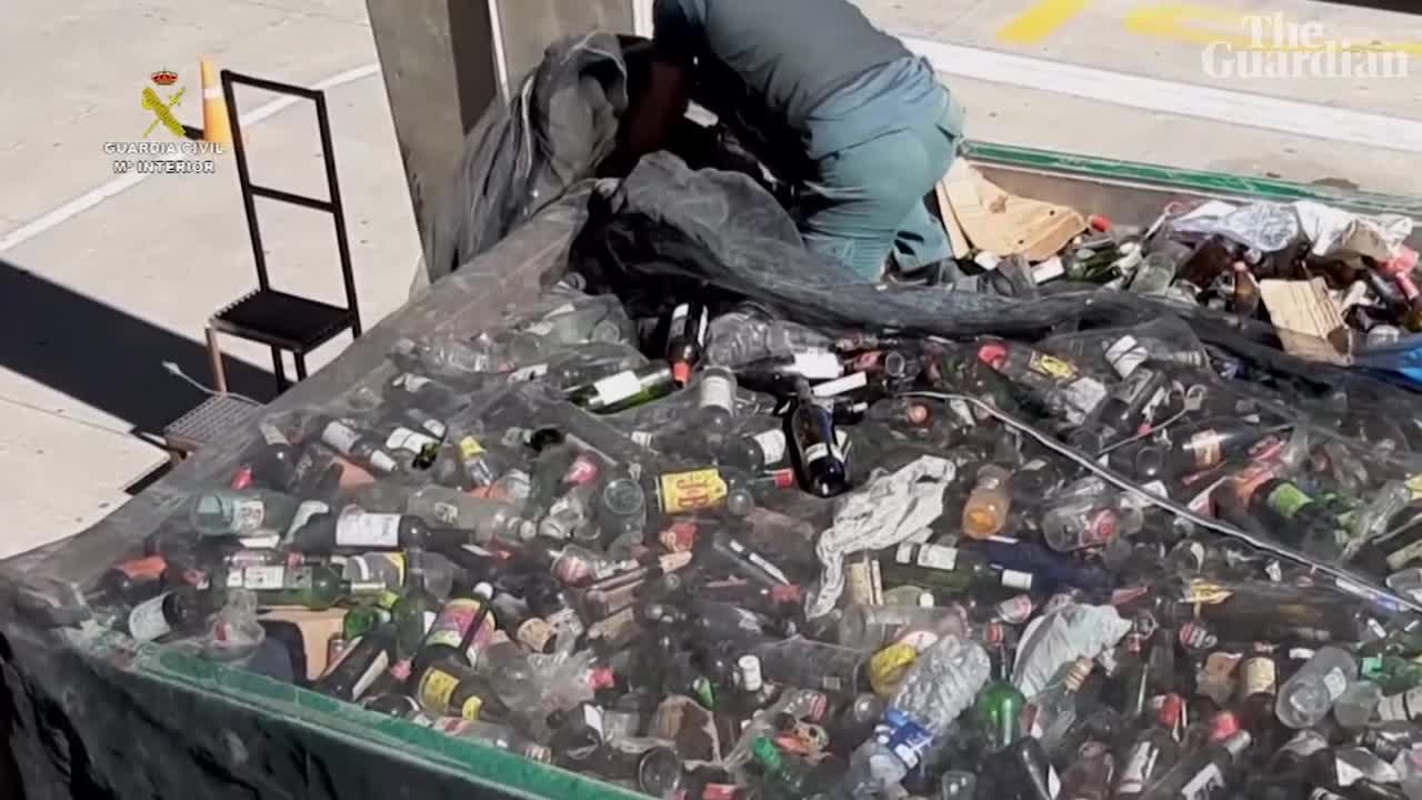 Spanish police rescue migrants hidden in waste containers