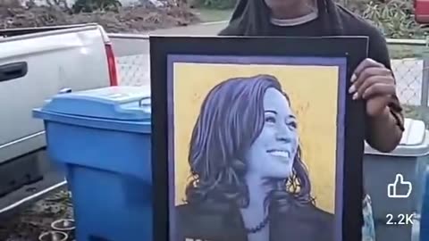 voters dumping kamala portrait were it belond "dustbin"