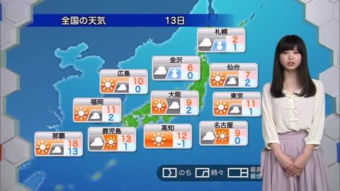 ★お天気キャスター解説★ あす2月13日(月)の天気