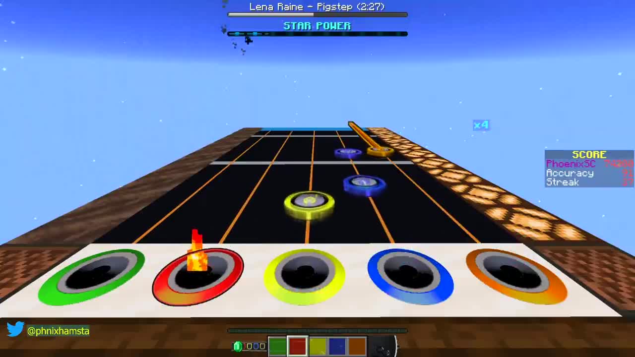 Guitar Hero in Minecraft