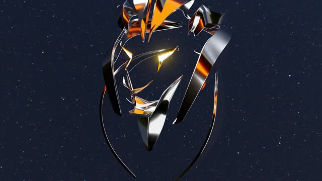 Metal lion 3d Logo