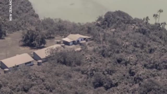 Aerial images by New Zealand military show damage caused by Tonga volcano