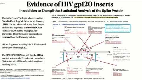 Luc Montagnier’s discovery that spike proteins may contain genetic sequences from HIV