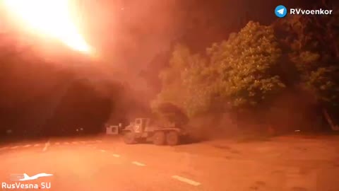 Night work of the MLRS on the positions of the Armed Forces of Ukraine in the Donbass