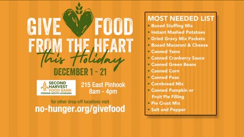 Second Harvest Food Bank launches Food from the Heart holiday food drive(1)