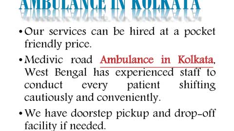 Ventilator Ambulance in Delhi and Kolkata by Medivic