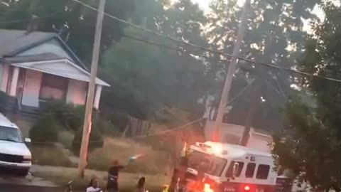 Pride Crowd Blocking Fire Truck