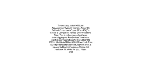 Blazor Implementing 404 not found page