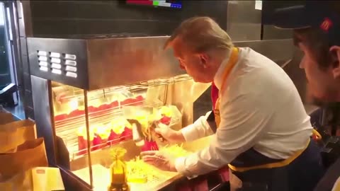 Trump at McDonalds Salt. Never touched the human hand. Lol