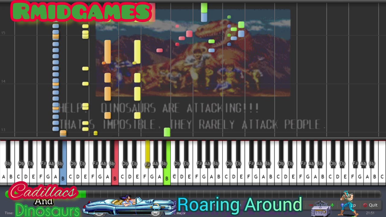Cadillacs And Dinosaurs - Roaring Around ~ Piano ( Midi )