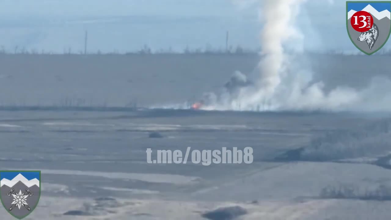 Strong blast in Russian tank after being hit by Ukrainian army’s “Stugna-P" anti-tank missile