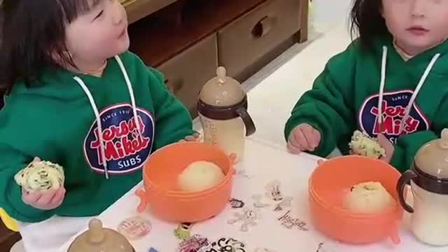 #funny #cute #kids getting ready for breakfast