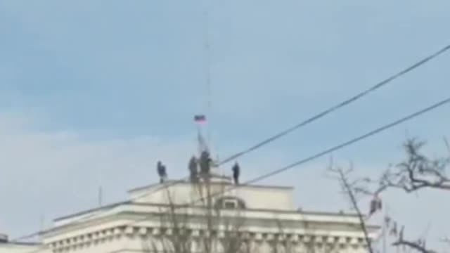 Over Kakhovka Russian flag!!!!!