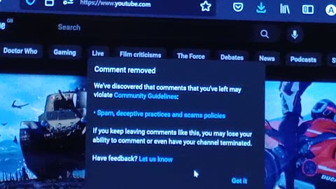 #spam, #youtube, deletes , unless you conform,