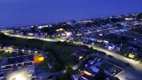 HD LANDSCAPE EVENING ABOVE BRITISH COUNTRY SIDE & COASTLINE SUNSET DISPLAY VIDEO. FOR COMMERCIAL USE