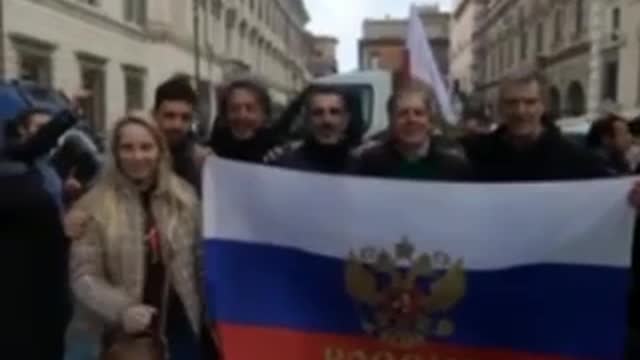 Italy: people are singing Russian anthem. Slowly people begin to wake up ....