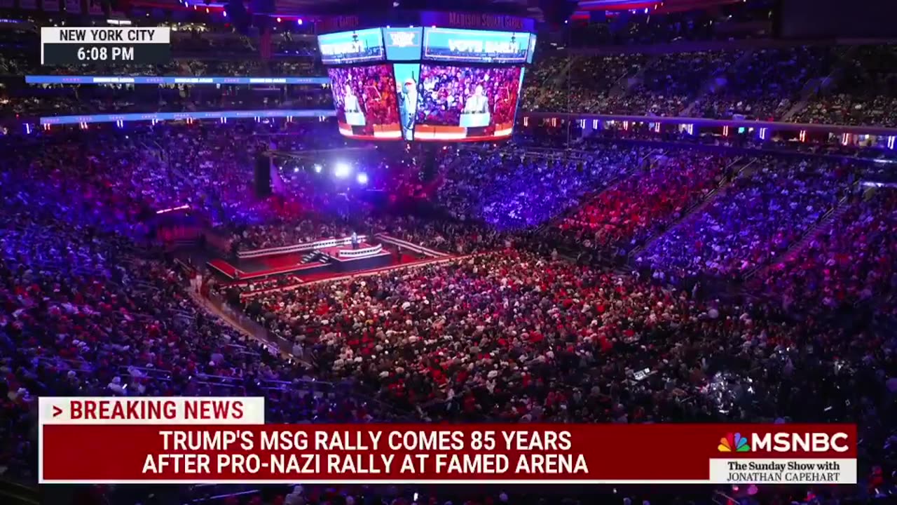 MSNBC is slandering Donald Trump by claiming his Madison Square Garden rally was a Nazi reunion