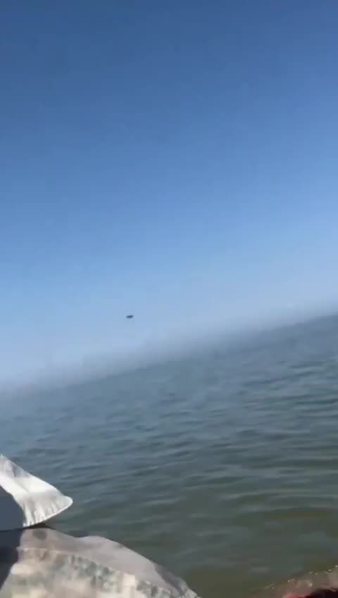 Russian missiles heading towards Ukraine over the sea