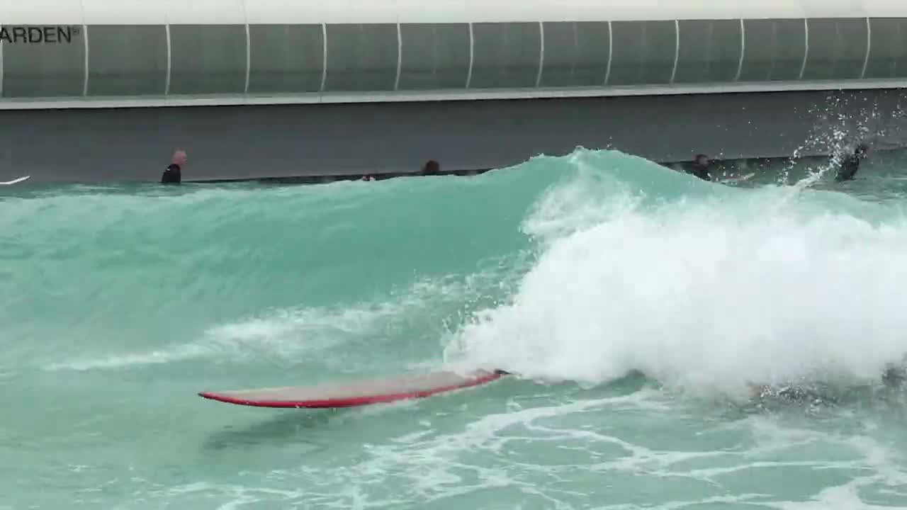 Accidentally Runs Over A Surfer And Jumps On Top Of Him In An Artificial Wave Pool