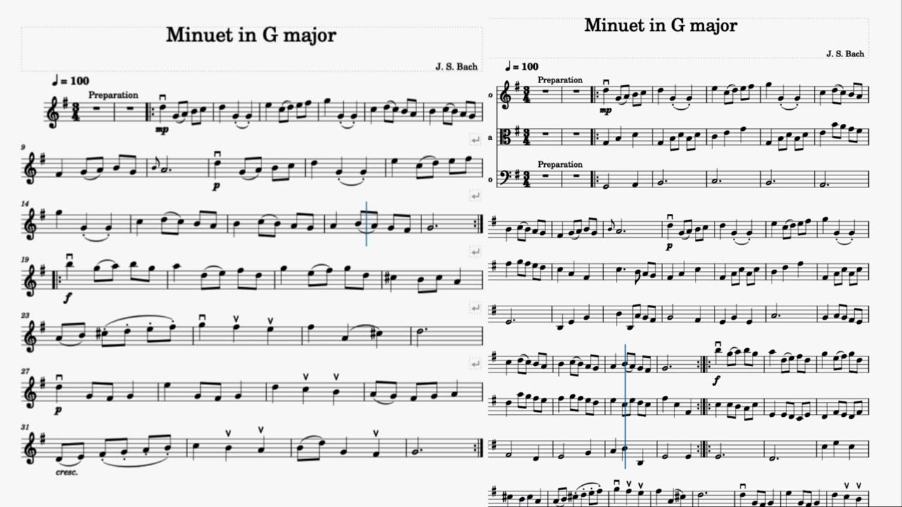 BACH - Minuet in G major - BWV Anh 114 - FREE VIOLIN