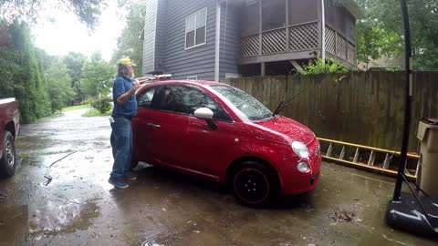 Washing Car in Rain 2017