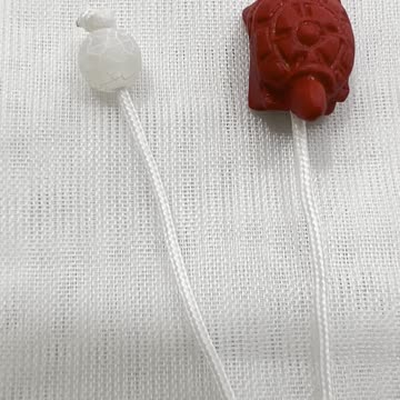 Handmade Unique 4”~10” Adjustable Bracelet with Cinnabar “Fortune,” Turtle