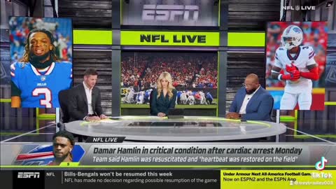 Dan Orlovsky Prays for Damar Hamlin Live on ESPN