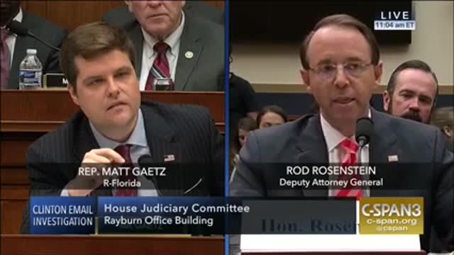 Rep. Matt Gaetz Got Rod Rosenstein To Say He Didn't Read FISA Application