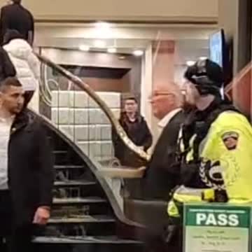 Justin Trudeau spotted by protesters at the Sheraton Hotel in Hamilton, Ontario, Canada 01/24/23