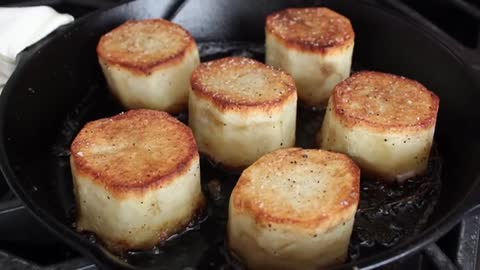 Fondant Potatoes - Crusty Potatoes Roasted with Butter and Stock
