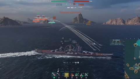World of Warships: Zao Incoming Fire Dodging