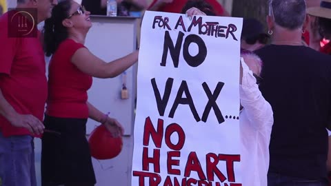 No Heart For MUM! Protestors gather outside the Alfred Hospital in Melbourne