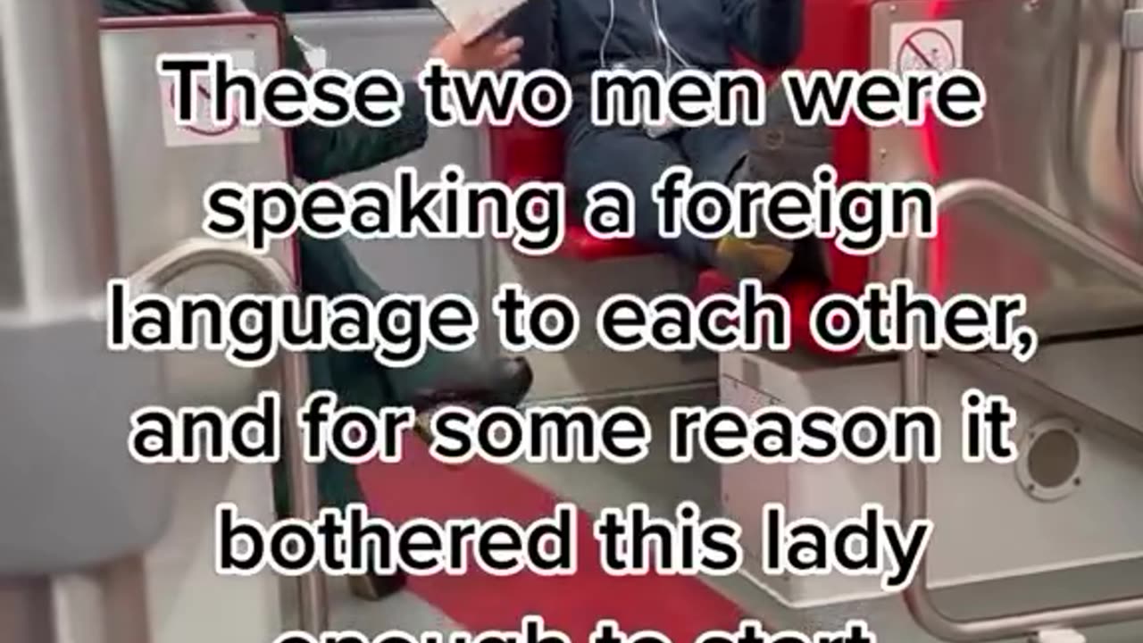 This Lady is upset that two people are speaking a foreign language, so she does this...