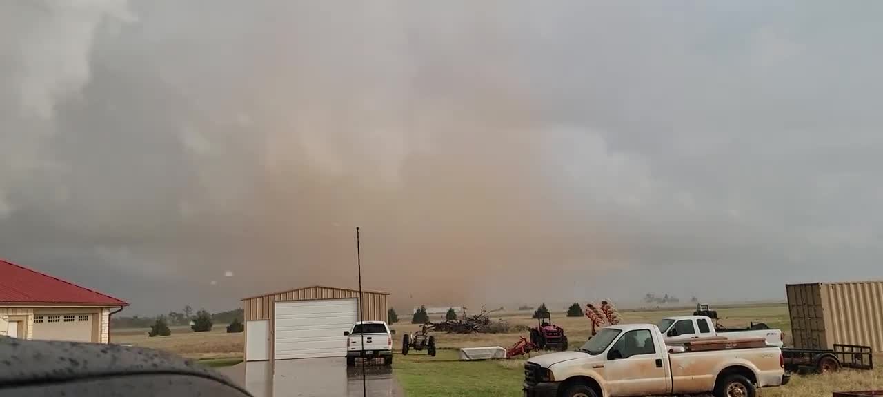Texas Tornado Tearing Up Farm Buildings